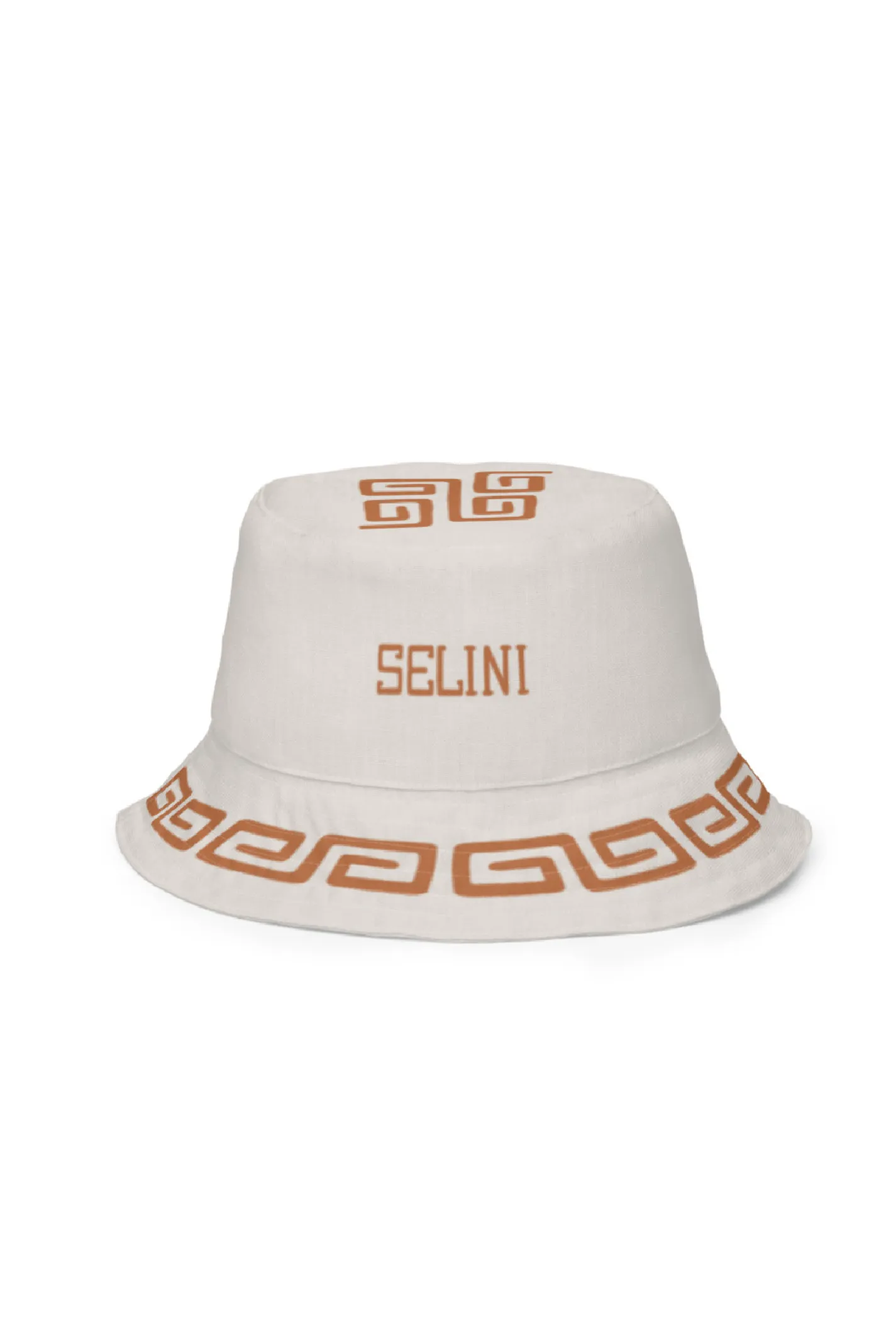 Meandros Reversible Bucket Hat in Terracotta