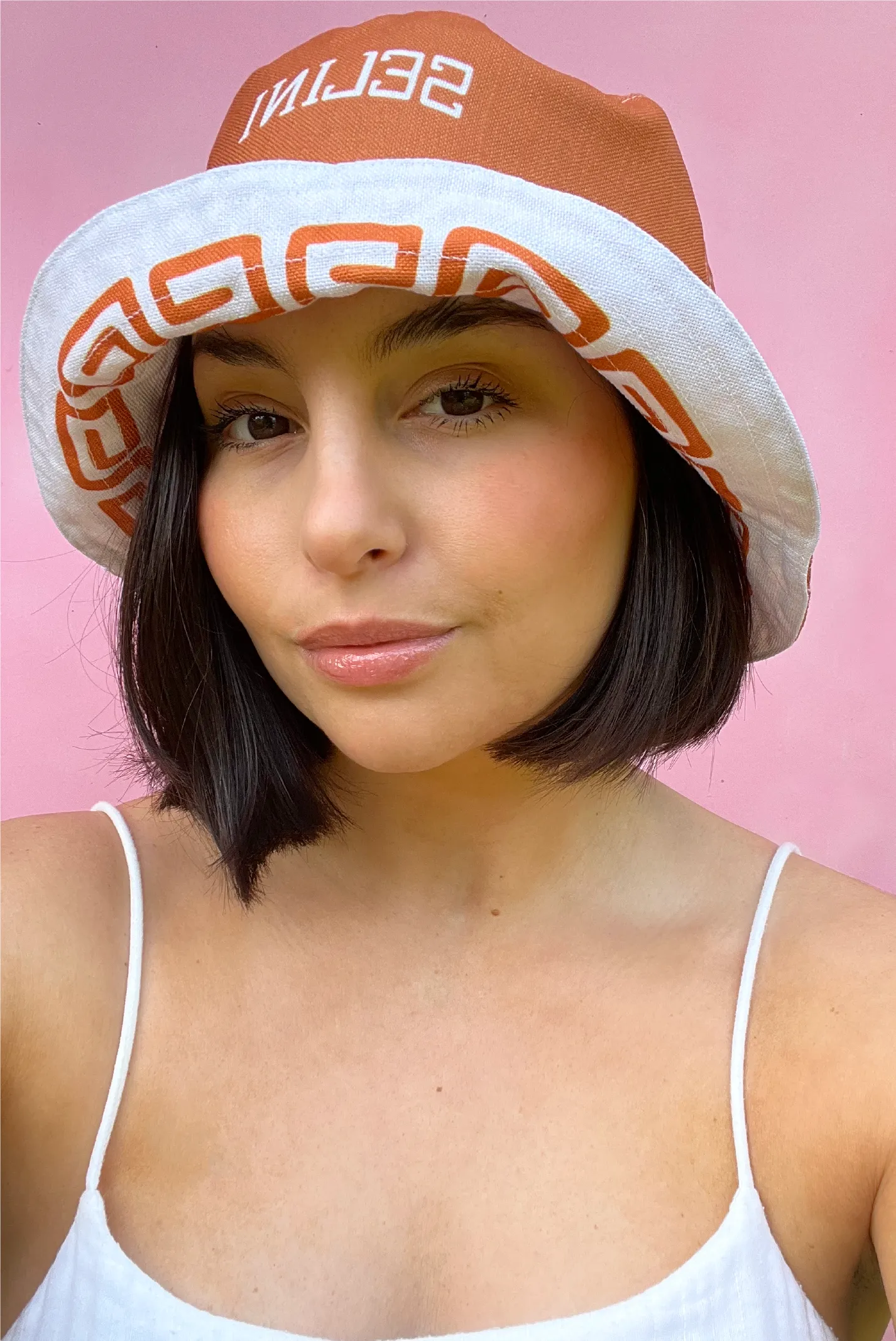 Meandros Reversible Bucket Hat in Terracotta