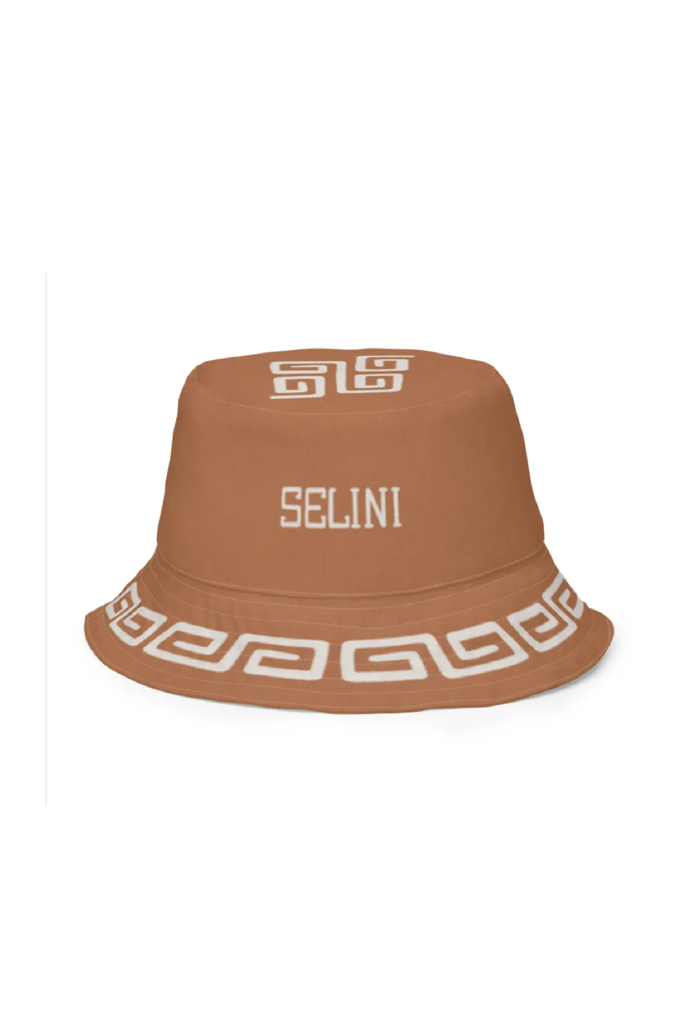 Meandros Reversible Bucket Hat in Terracotta