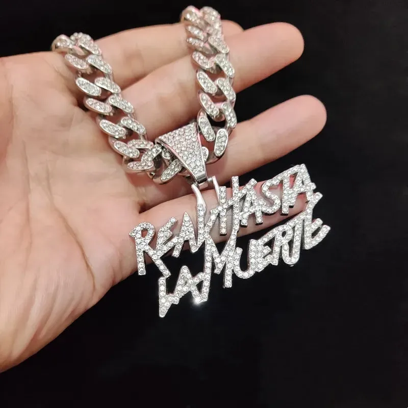 Men Women Hip Hop Letter Pendant Necklace