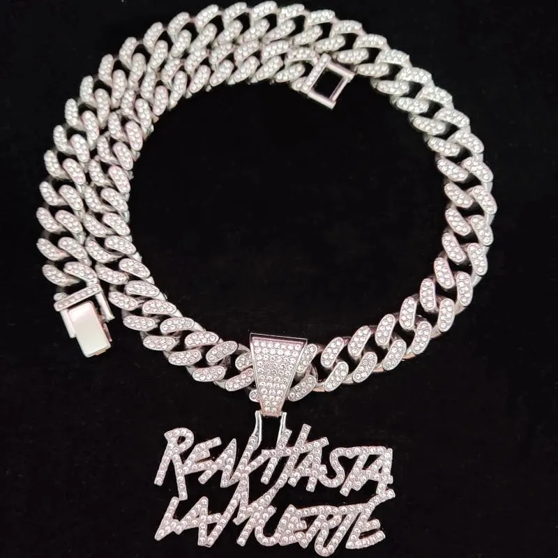 Men Women Hip Hop Letter Pendant Necklace