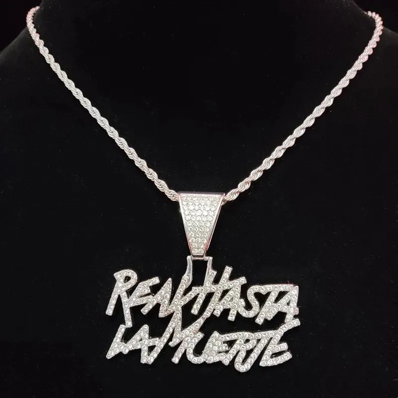 Men Women Hip Hop Letter Pendant Necklace