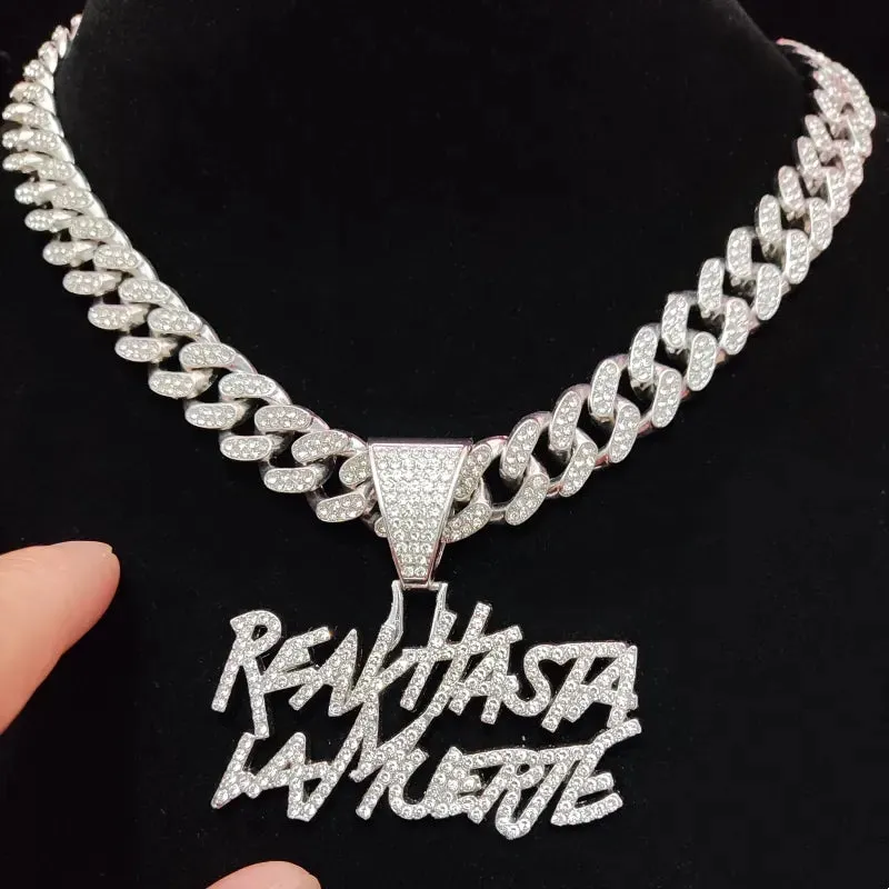Men Women Hip Hop Letter Pendant Necklace