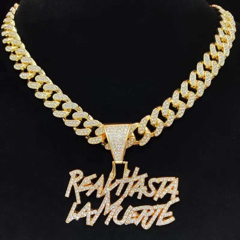 Men Women Hip Hop Letter Pendant Necklace