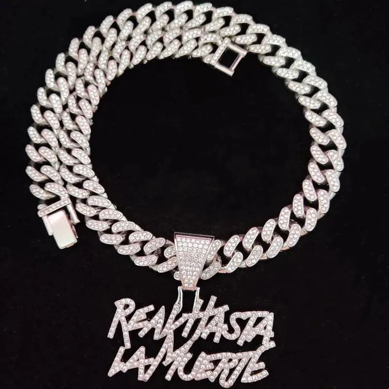 Men Women Hip Hop Letter Pendant Necklace