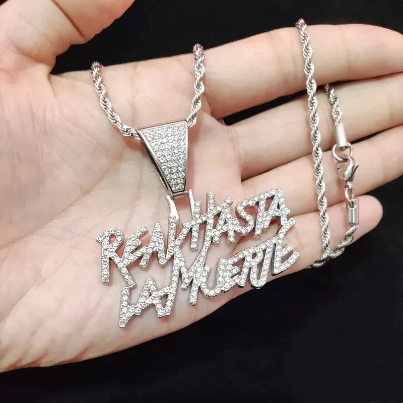Men Women Hip Hop Letter Pendant Necklace