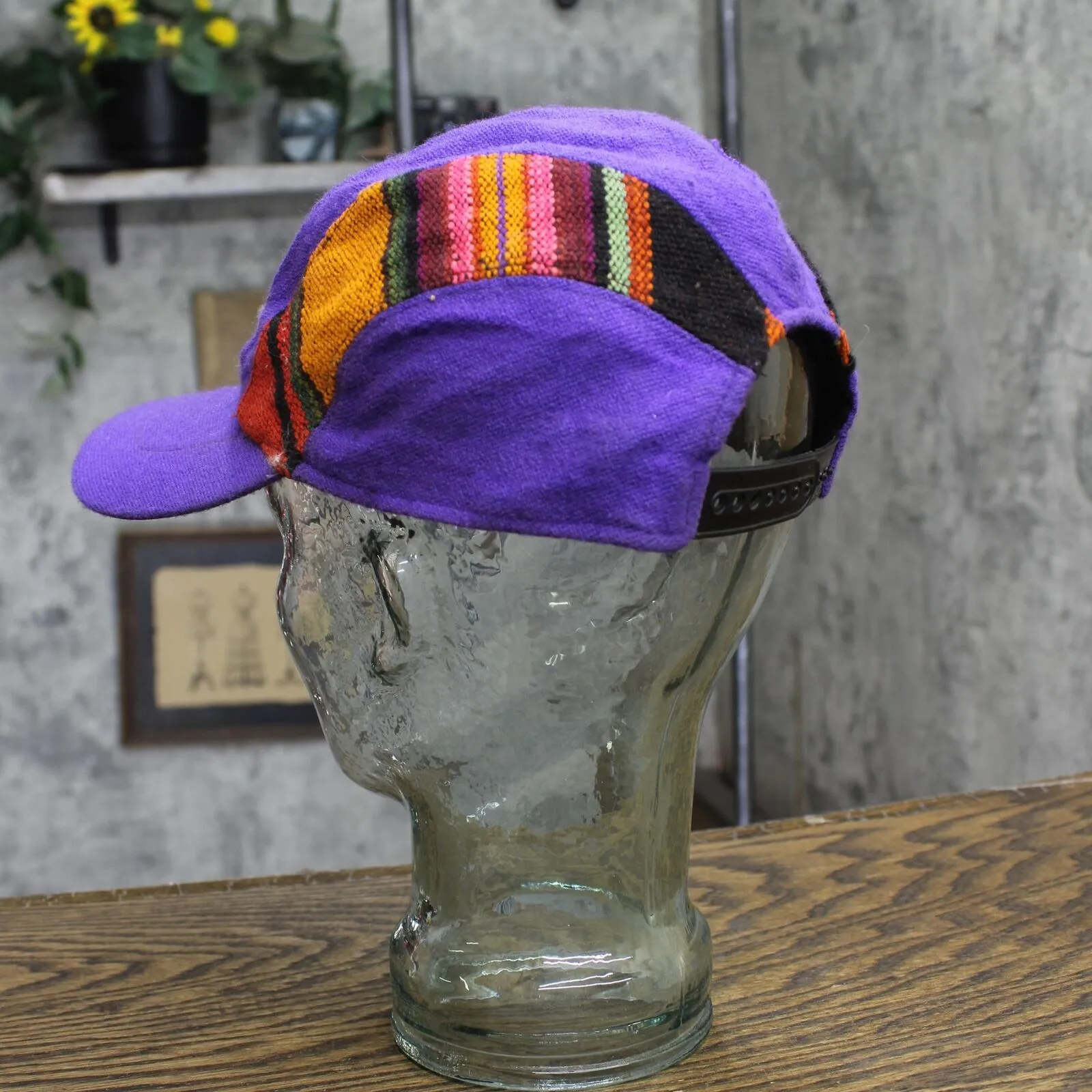 Mens Bolivia Lined Woven Snapback Baseball Hat Purple One Size