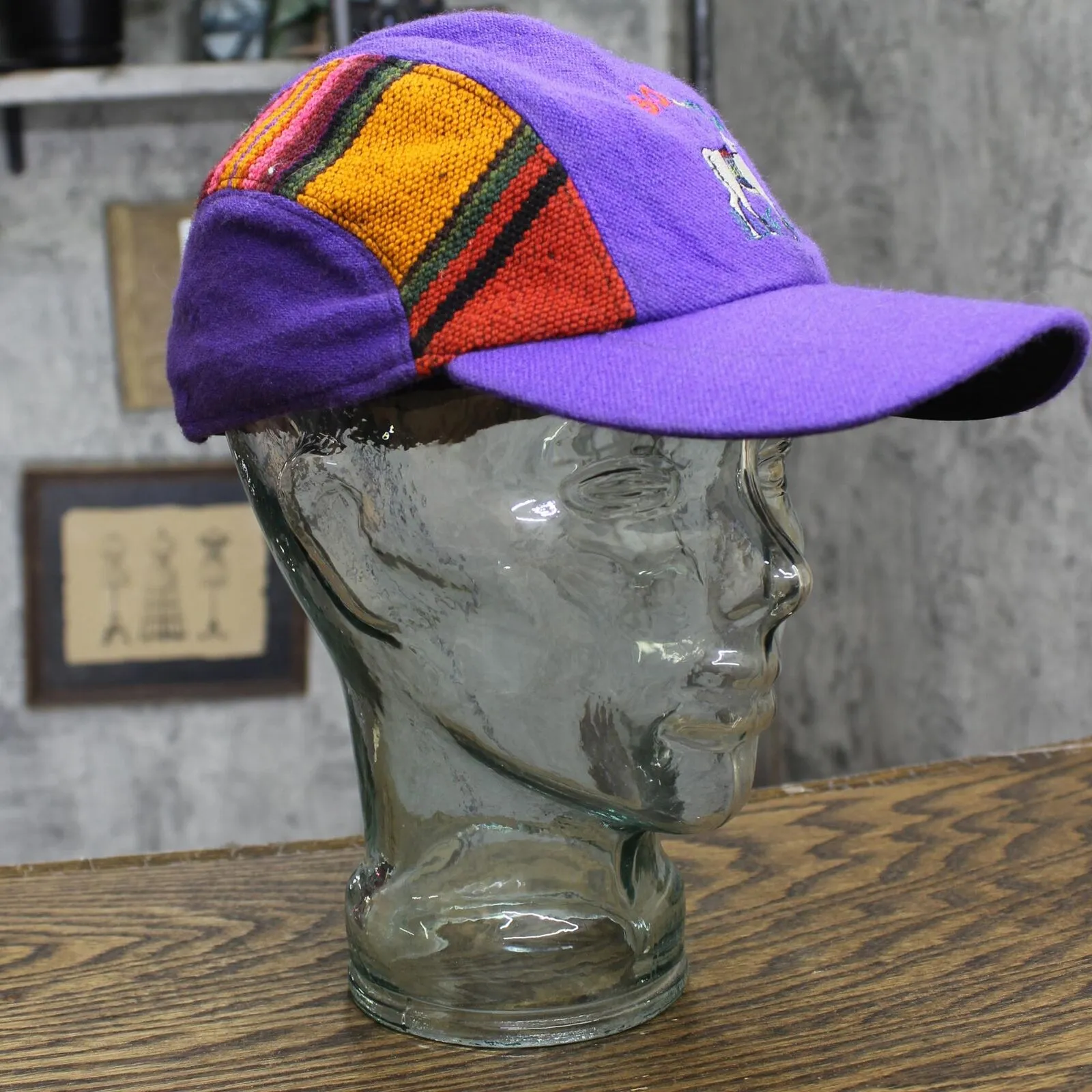 Mens Bolivia Lined Woven Snapback Baseball Hat Purple One Size