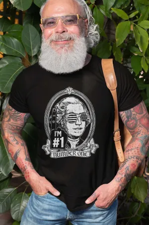 Men's funny George Washington USA number 1 T-shirt Fourth funny tee gift Patriotic USA tee shirt