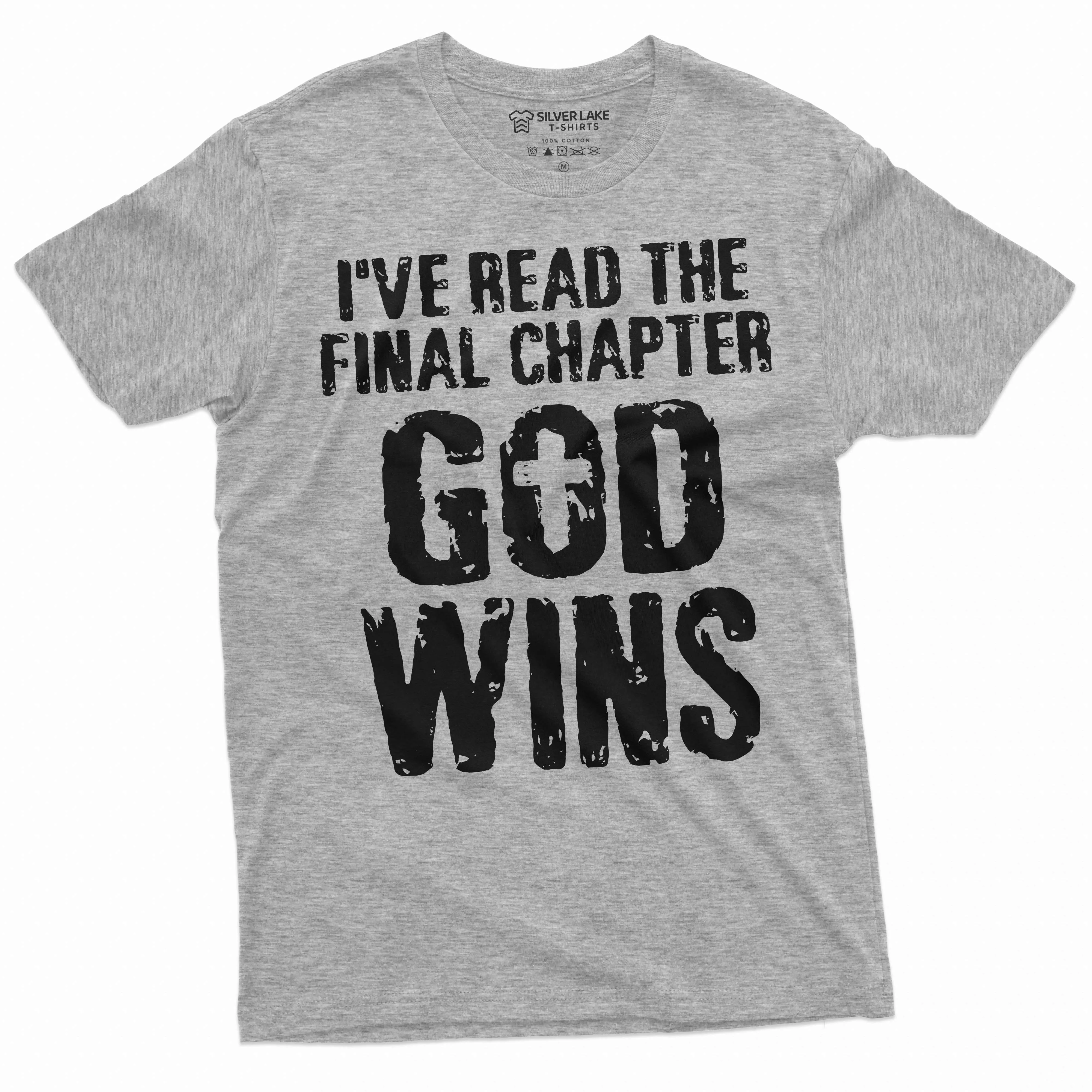 Men's Jesus Christ T-shirt Bible Verse Church Religion Christian Tee Christmas Gift God Wins shirt