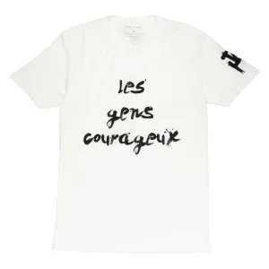 Men's - Les gens Courageux White V-Neck T-Shirt