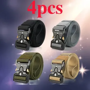 Men's Nylon Canvas Belt Adjustable Length with Plastic Buckle for Outdoor Sports
