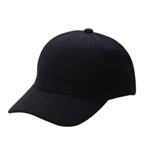 Men's Plain Solid Color Adjustable Baseball Hats Curved Visor