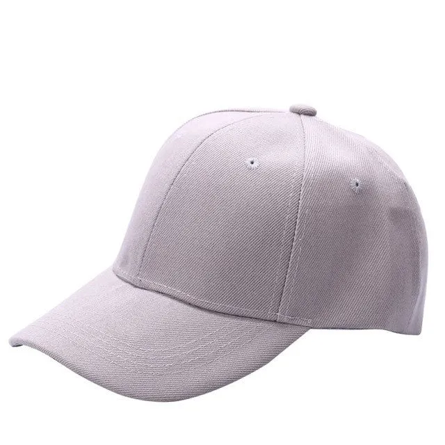 Men's Plain Solid Color Adjustable Baseball Hats Curved Visor