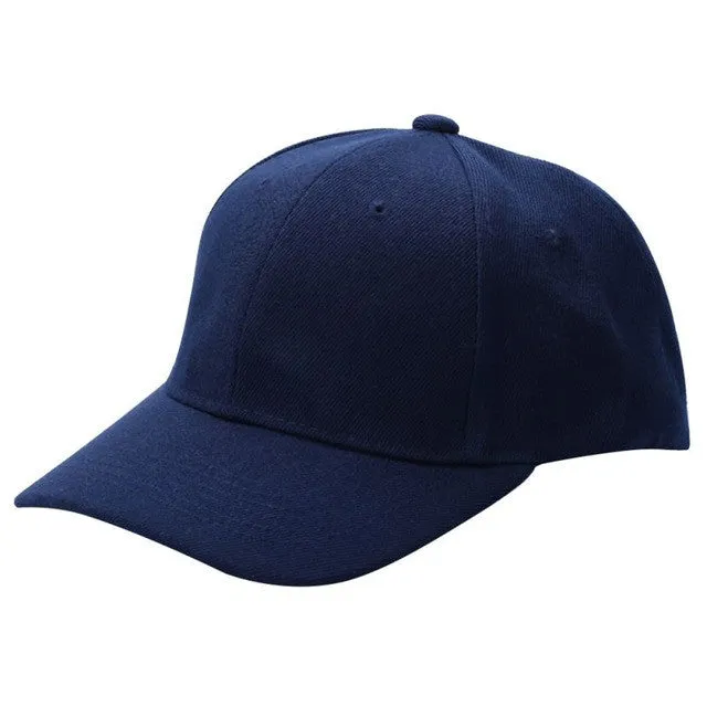 Men's Plain Solid Color Adjustable Baseball Hats Curved Visor