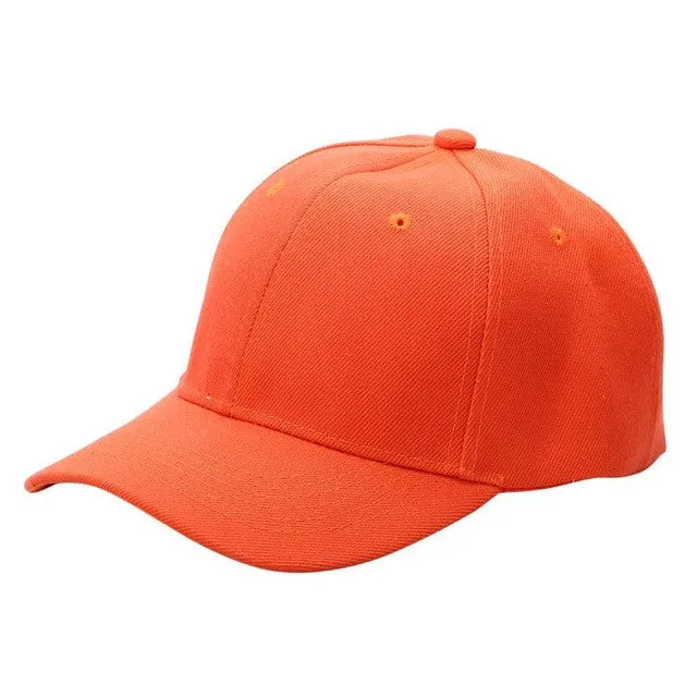 Men's Plain Solid Color Adjustable Baseball Hats Curved Visor