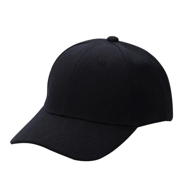 Men's Plain Solid Color Adjustable Baseball Hats Curved Visor