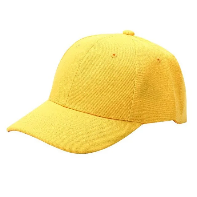 Men's Plain Solid Color Adjustable Baseball Hats Curved Visor
