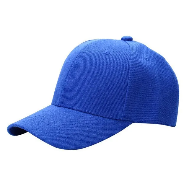Men's Plain Solid Color Adjustable Baseball Hats Curved Visor
