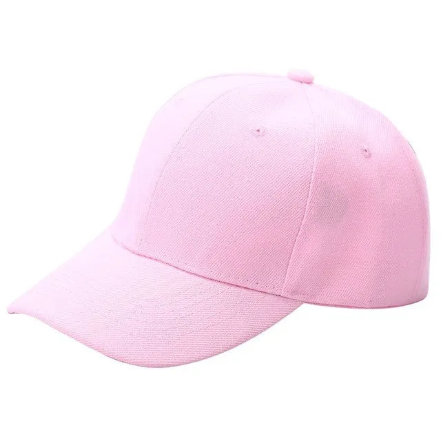 Men's Plain Solid Color Adjustable Baseball Hats Curved Visor