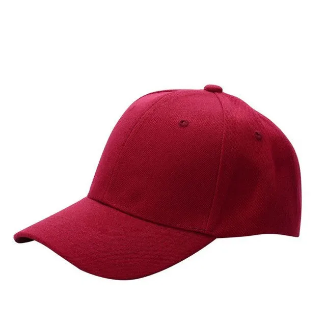 Men's Plain Solid Color Adjustable Baseball Hats Curved Visor