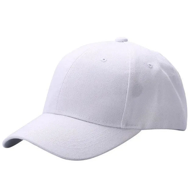 Men's Plain Solid Color Adjustable Baseball Hats Curved Visor