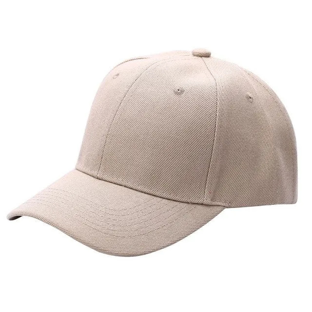 Men's Plain Solid Color Adjustable Baseball Hats Curved Visor