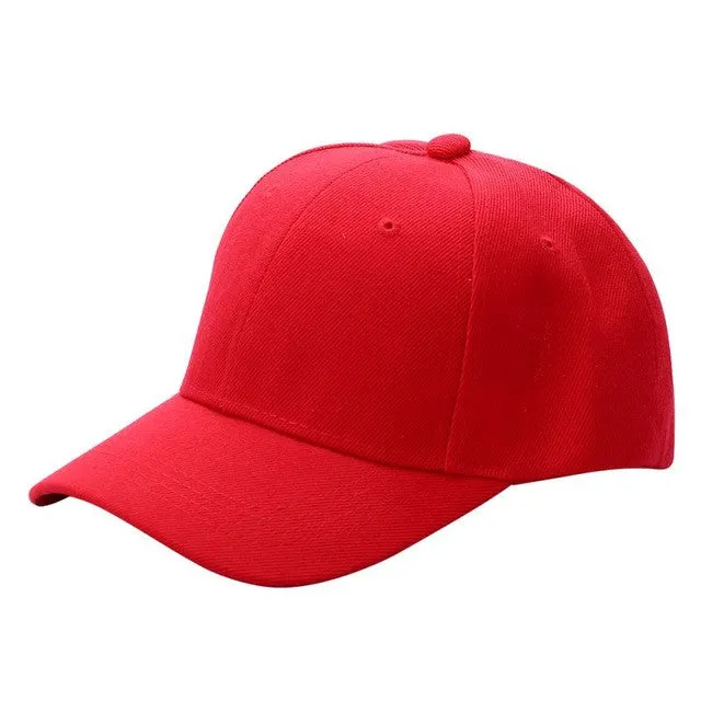Men's Plain Solid Color Adjustable Baseball Hats Curved Visor