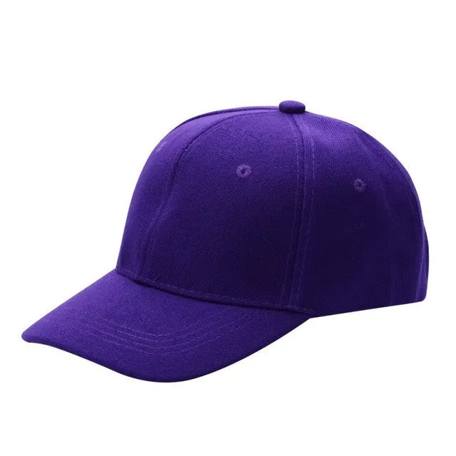 Men's Plain Solid Color Adjustable Baseball Hats Curved Visor