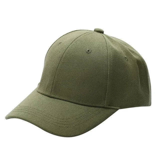 Men's Plain Solid Color Adjustable Baseball Hats Curved Visor