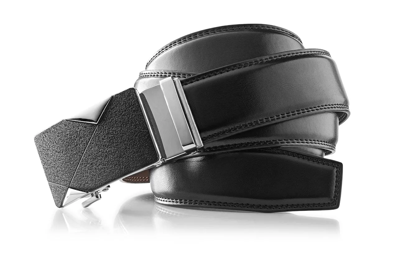 Men's Roxoni Ultra Soft Geniune Leather Ratchet Dress Belt With Elegant Design Pattern