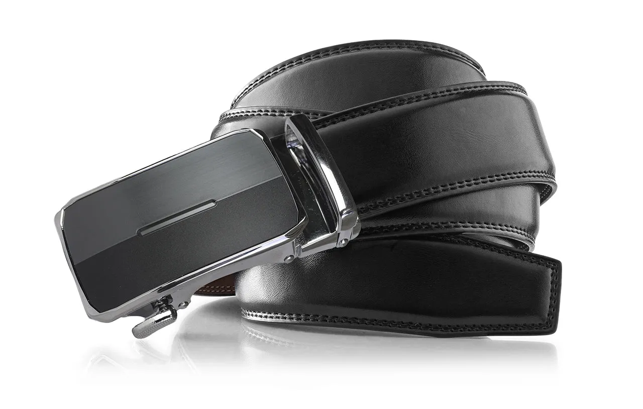 Men's Roxoni Ultra Soft Geniune Leather Ratchet Dress Belt With Elegant Design Pattern