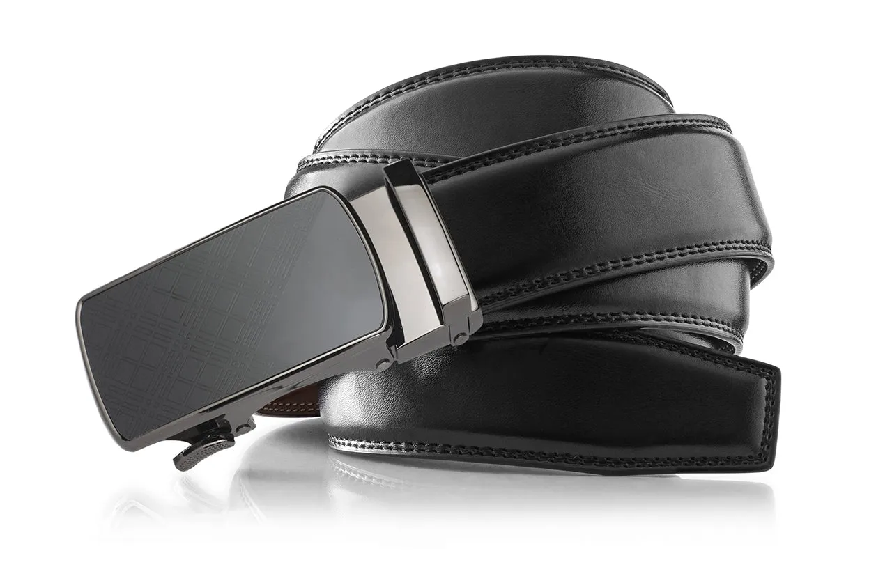 Men's Roxoni Ultra Soft Geniune Leather Ratchet Dress Belt With Elegant Design Pattern