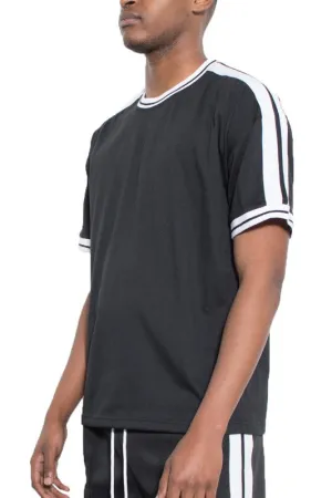 Men's Striped Tape Short Sleeve Shirt