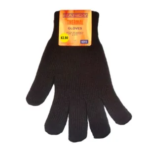 Mens Thermal Stretch Gloves with Spandex (One Size) - Black