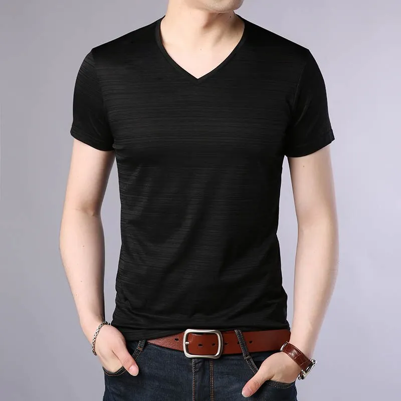 Men's V-Neck Solid Color T-Shirt