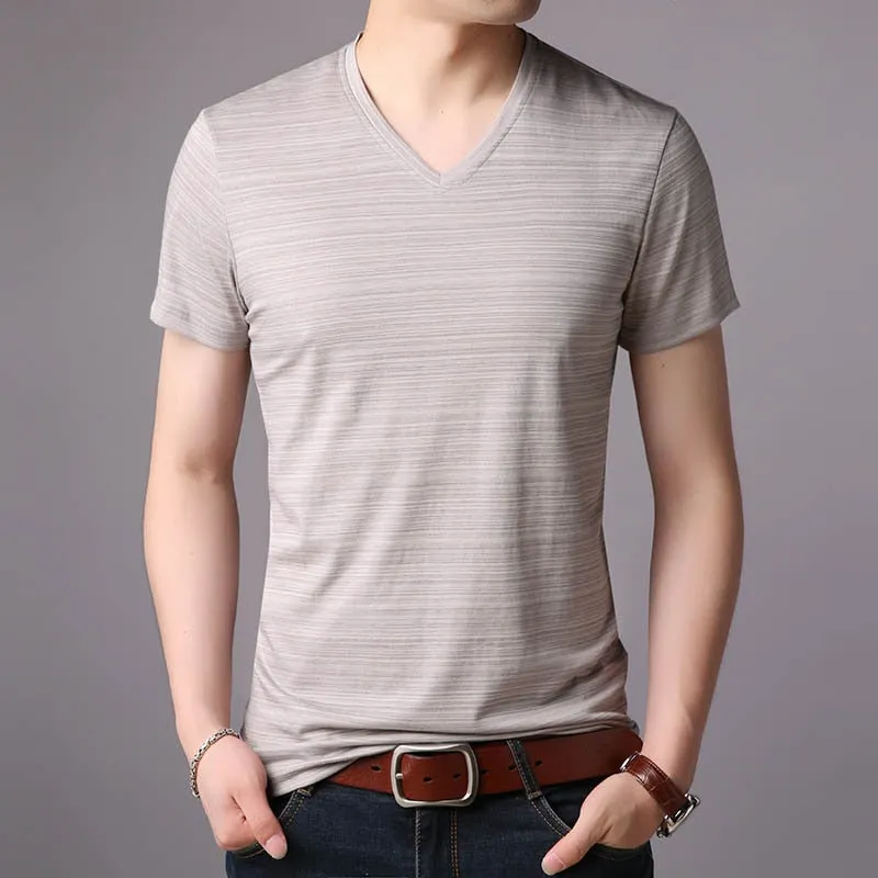 Men's V-Neck Solid Color T-Shirt