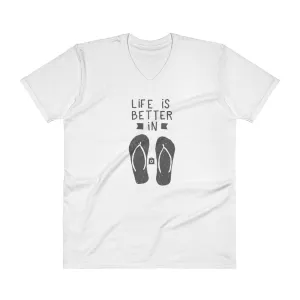 Men's V- Neck T Shirt - Flip-Flop through Life