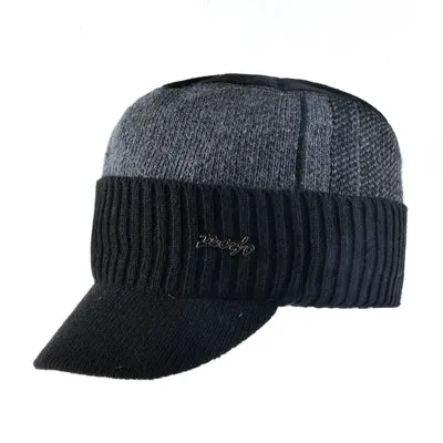 Men's Winter Knitted Baseball Caps - Black,Gray,Blue