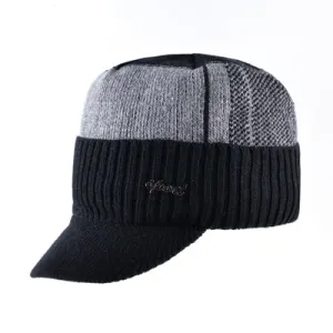 Men's Winter Knitted Baseball Caps - Black,Gray,Blue