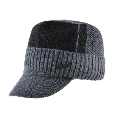 Men's Winter Knitted Baseball Caps - Black,Gray,Blue