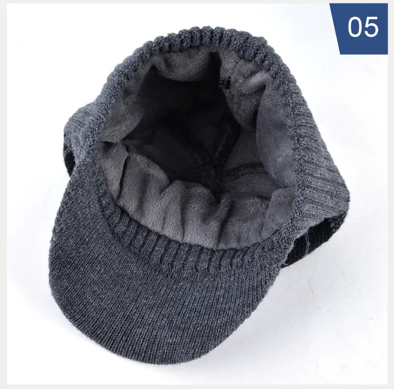 Men's Winter Knitted Baseball Caps - Black,Gray,Blue