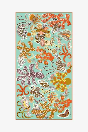 Mermaid Garden Scarf in Turquoise