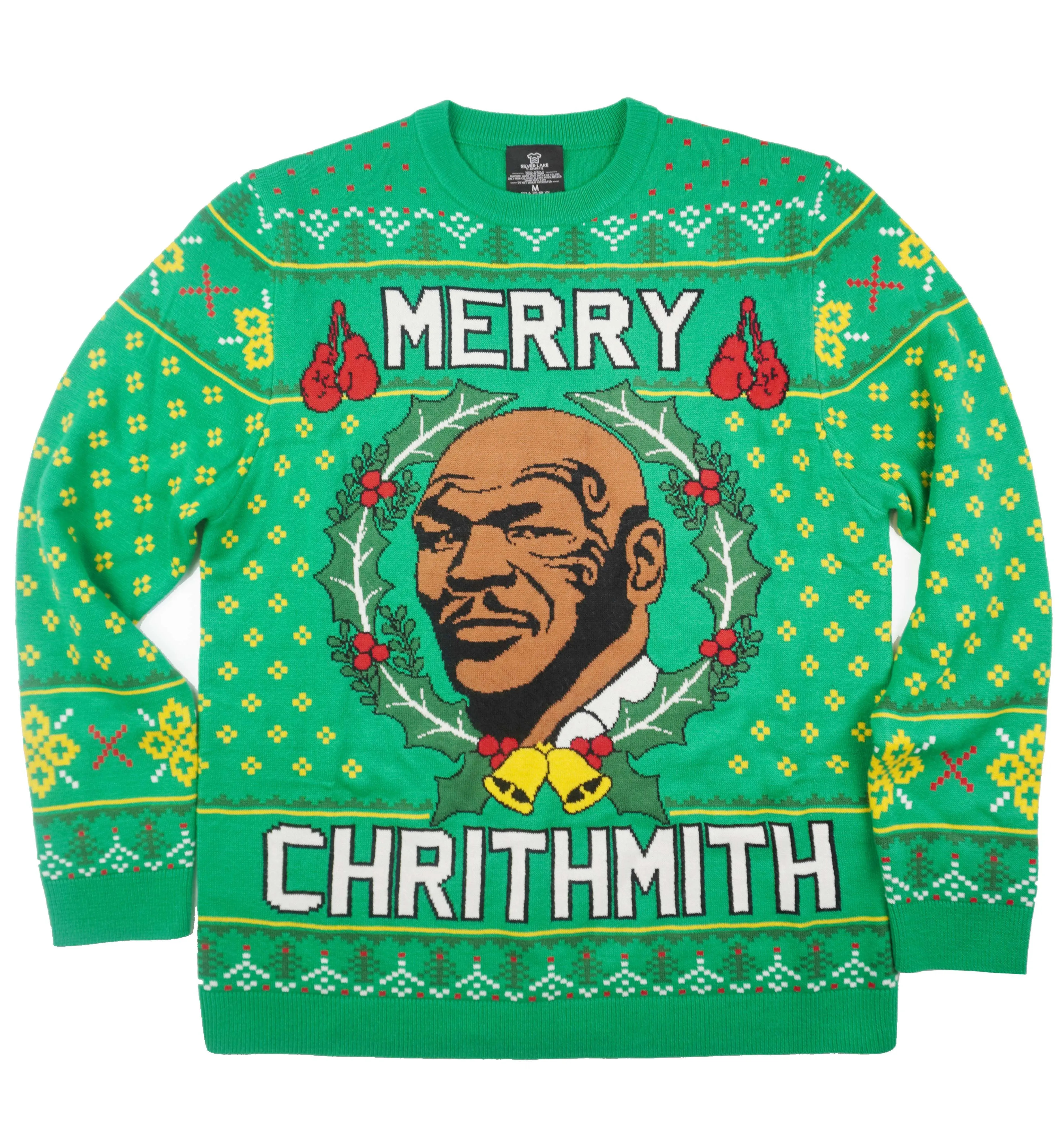 Merry Chrithmith Mike Tyson Funny Ugly Christmas Knitted Sweater Xmas Party Funny Sweatershirt