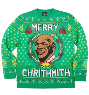 Merry Chrithmith Mike Tyson Funny Ugly Christmas Knitted Sweater Xmas Party Funny Sweatershirt