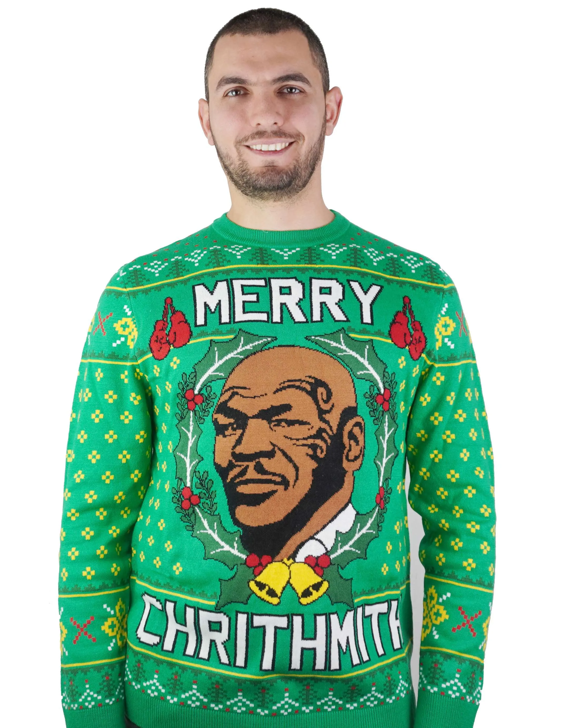 Merry Chrithmith Mike Tyson Funny Ugly Christmas Knitted Sweater Xmas Party Funny Sweatershirt