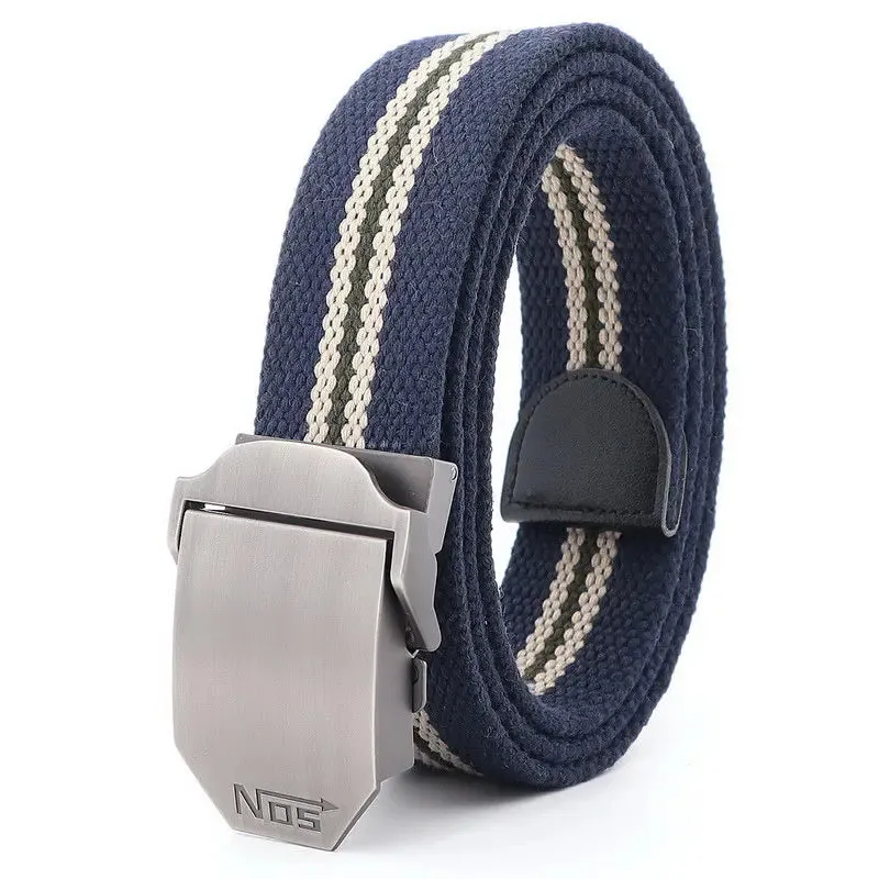 Metal Slide Buckle Canvas Belt