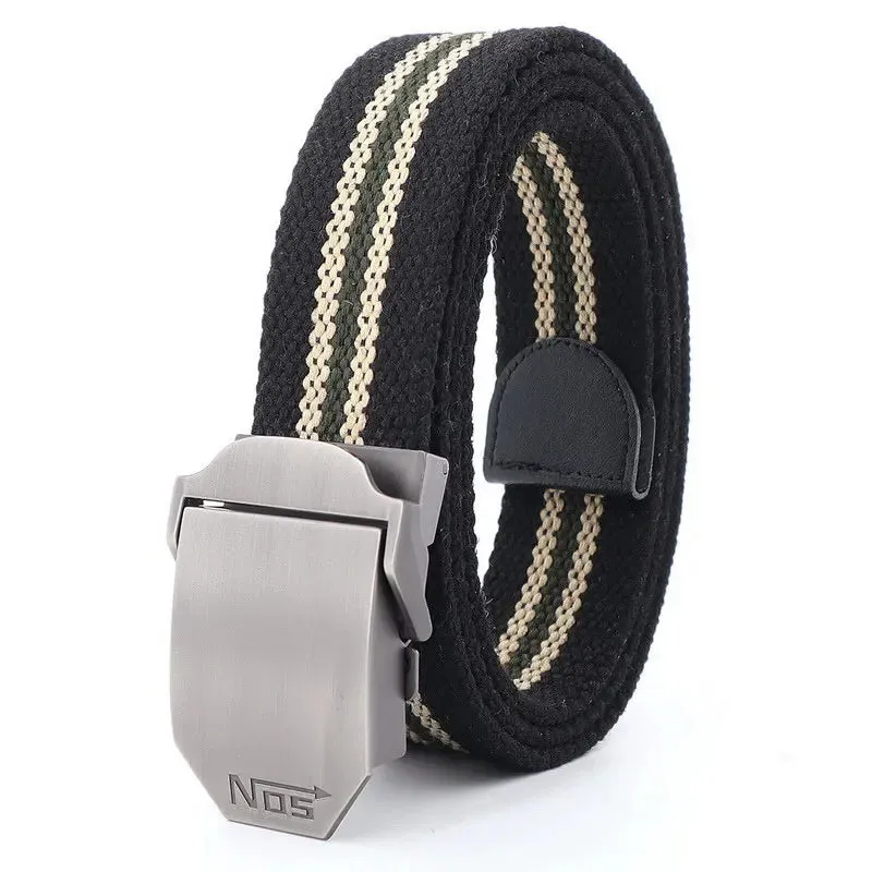 Metal Slide Buckle Canvas Belt