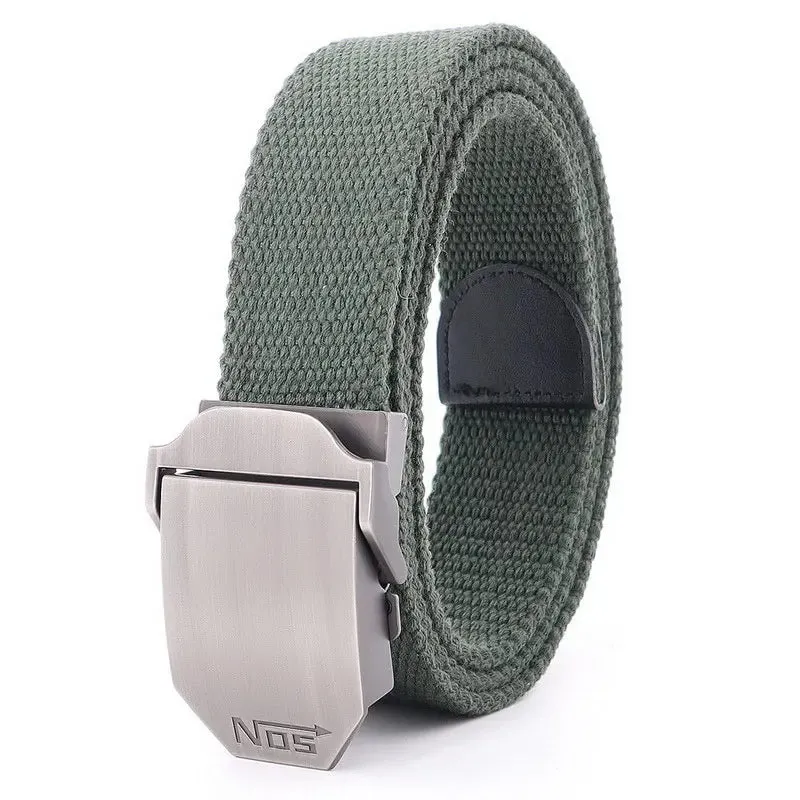Metal Slide Buckle Canvas Belt