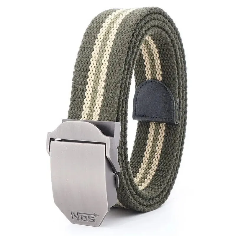 Metal Slide Buckle Canvas Belt